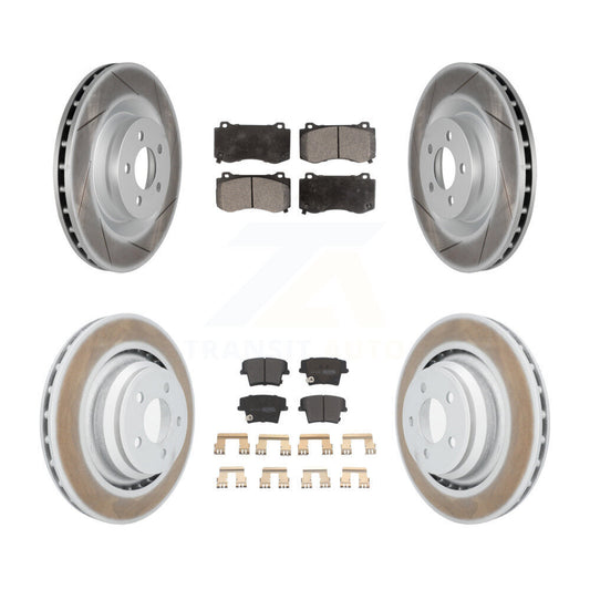 [Avant + Arrière] Kit de disque (revêtu) et plaquette (semi-métallique) de frein pour 2015 Dodge Charger R T Scat Pack avec 6.4L KGF-100735
