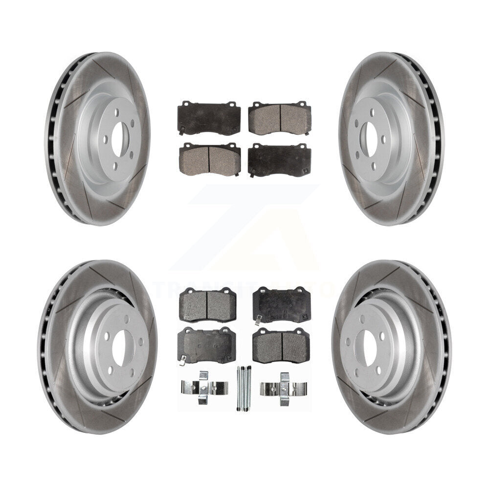 [Avant + Arrière] Kit de disque (revêtu) et plaquette (semi-métallique) de frein pour Dodge Charger Chrysler 300 Challenger Magnum KGF-100736
