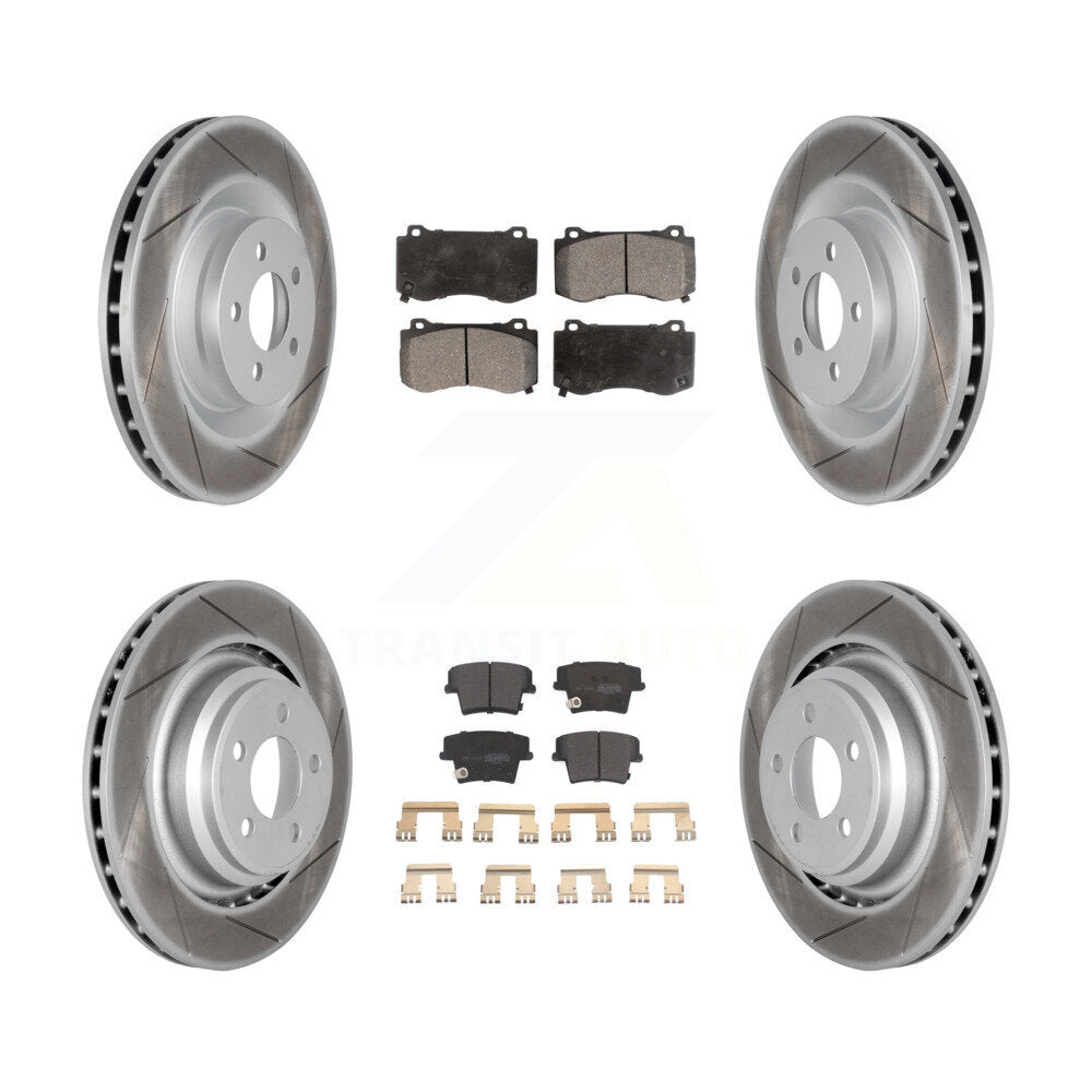 [Avant + Arrière] Kit de disque (revêtu) et plaquette (semi-métallique) de frein pour 2015 Dodge Charger R T Scat Pack avec 6.4L KGF-100737