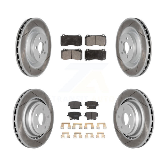 [Avant + Arrière] Kit de disque (revêtu) et plaquette (semi-métallique) de frein pour 2015 Dodge Charger R T Scat Pack avec 6.4L KGF-100737