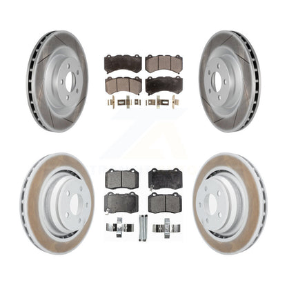 [Avant + Arrière] Kit de disque (revêtu) et plaquette (semi-métallique) de frein pour Dodge Challenger Charger KGF-100738