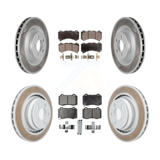 [Avant + Arrière] Kit de disque (revêtu) et plaquette (semi-métallique) de frein pour Dodge Challenger Charger KGF-100738