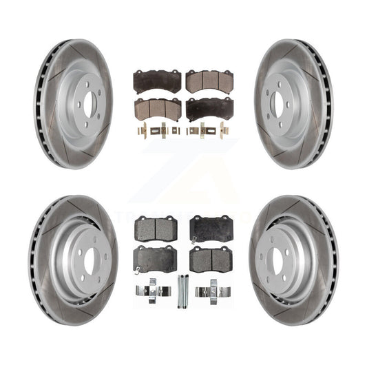 [Avant + Arrière] Kit de disque (revêtu) et plaquette (semi-métallique) de frein pour Dodge Challenger Charger KGF-100739