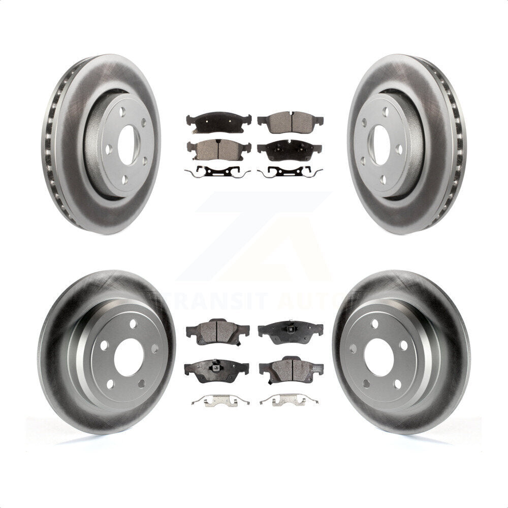 [Avant + Arrière] Kit de disque (revêtu) et plaquette (semi-métallique) de frein pour Dodge Durango KGF-100742 par Transit Auto