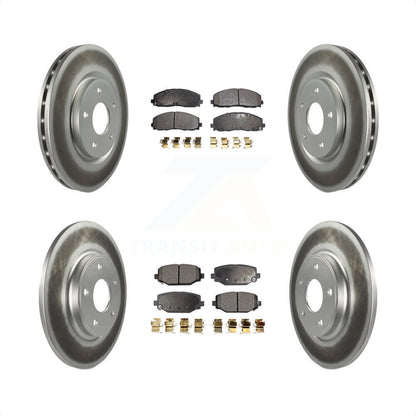 [Avant + Arrière] Kit de disque (revêtu) et plaquette (semi-métallique) de frein pour Dodge Grand Caravan Journey Chrysler Town & Country Ram C/V Volkswagen Routan KGF-100745 par Transit Auto