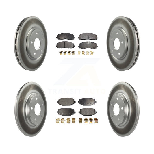 [Avant + Arrière] Kit de disque (revêtu) et plaquette (semi-métallique) de frein pour Dodge Grand Caravan Journey Chrysler Town & Country Ram C/V Volkswagen Routan KGF-100745