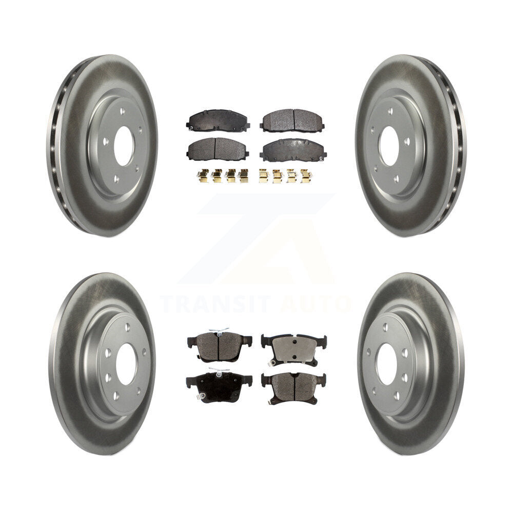 [Avant + Arrière] Kit de disque (revêtu) et plaquette (semi-métallique) de frein pour Chrysler Pacifica Voyager Grand Caravan KGF-100746