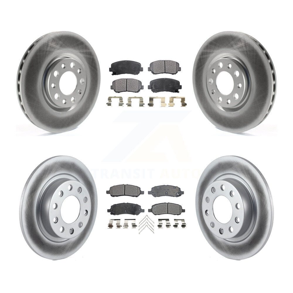 [Avant + Arrière] Kit de disque (revêtu) et plaquette (semi-métallique) de frein pour 2013-2016 Dodge Dart KGF-100747