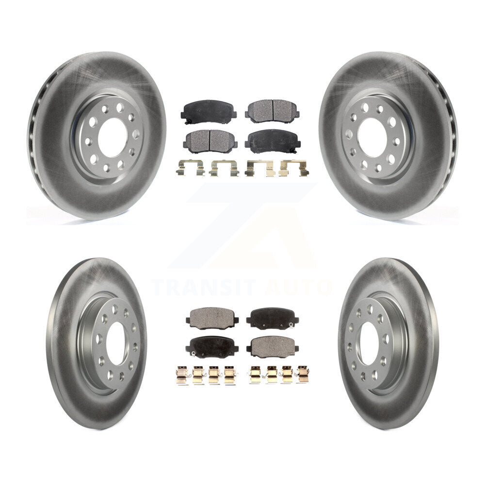 [Avant + Arrière] Kit de disque (revêtu) et plaquette (semi-métallique) de frein pour 2015-2017 Chrysler 200 avec 305mm Diameter Rotor KGF-100748