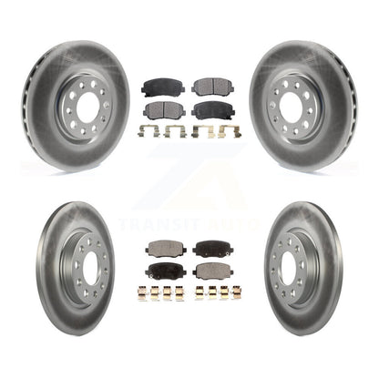 [Avant + Arrière] Kit de disque (revêtu) et plaquette (semi-métallique) de frein pour 2015-2017 Chrysler 200 avec 305mm Diameter Rotor KGF-100748