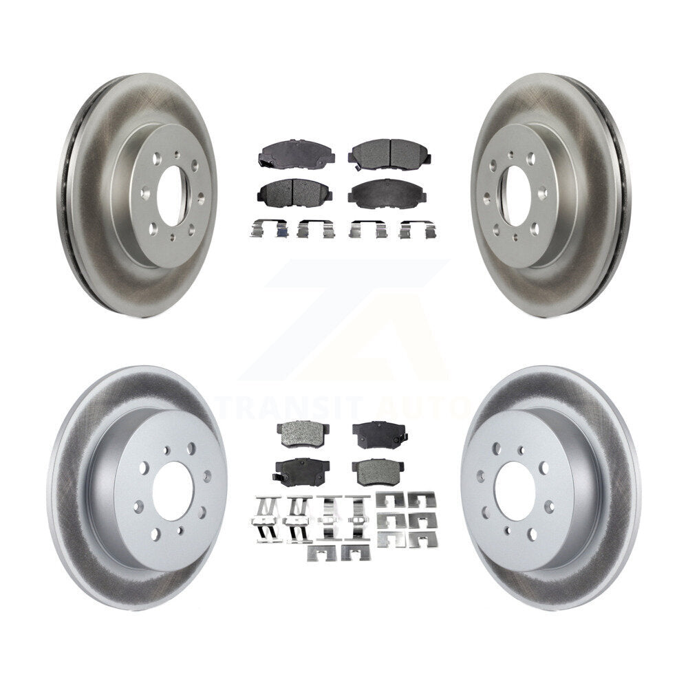 [Avant + Arrière] Kit de disque (revêtu) et plaquette (semi-métallique) de frein pour Honda Civic Acura EL KGF-100752