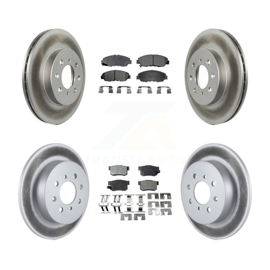 [Avant + Arrière] Kit de disque (revêtu) et plaquette (semi-métallique) de frein pour Honda Civic Acura EL KGF-100752