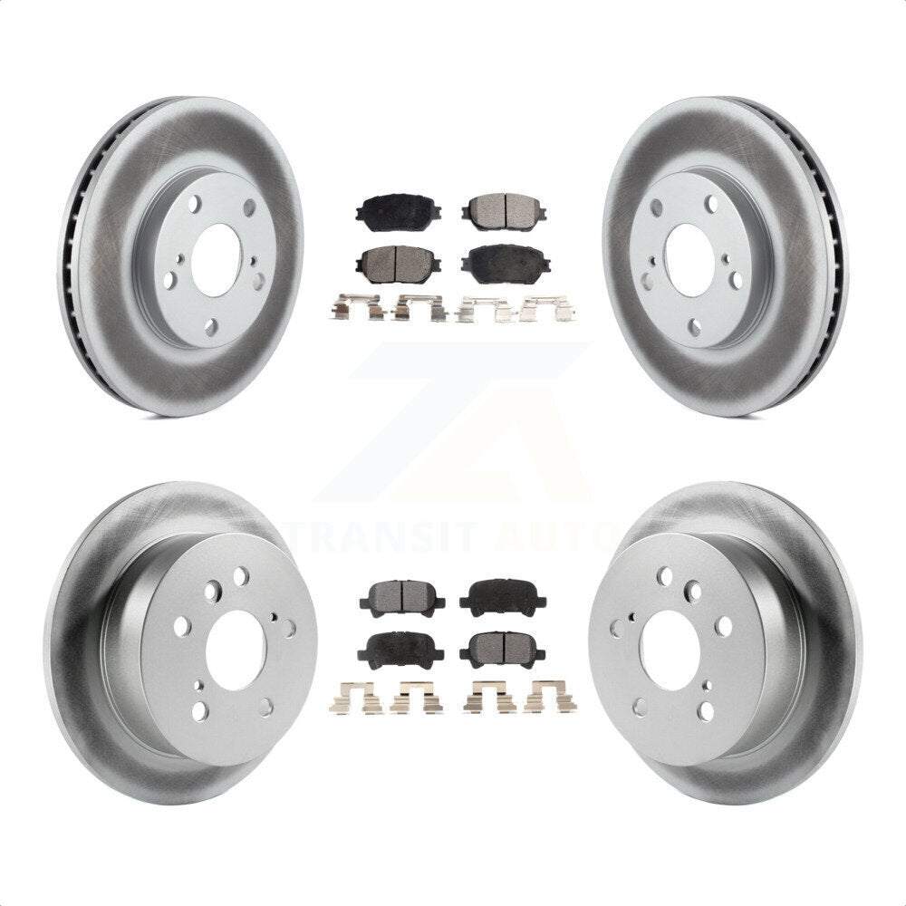 [Avant + Arrière] Kit de disque (revêtu) et plaquette (semi-métallique) de frein pour 2005-2006 Toyota Camry Base LE Vehicles Manufactured In USA KGF-100756 par Transit Auto