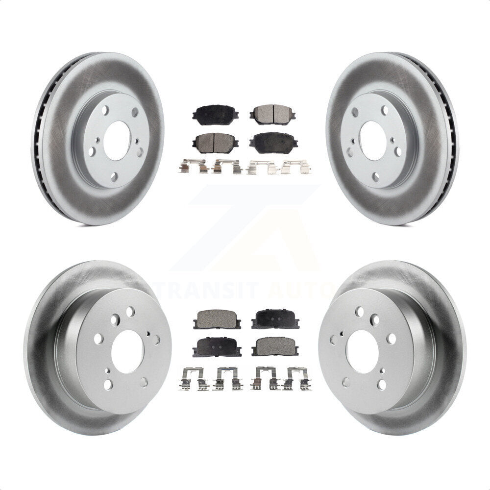 [Avant + Arrière] Kit de disque (revêtu) et plaquette (semi-métallique) de frein pour 2005-2006 Toyota Camry Base LE Vehicles Manufactured In Japan KGF-100757 par Transit Auto