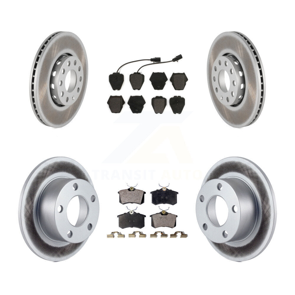 [Avant + Arrière] Kit de disque (revêtu) et plaquette (semi-métallique) de frein pour 2002 Volkswagen Passat FWD avec Dual Piston Caliper KGF-100771