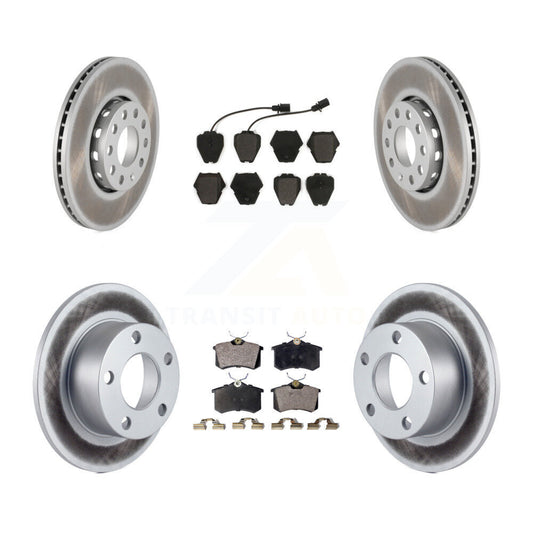 [Avant + Arrière] Kit de disque (revêtu) et plaquette (semi-métallique) de frein pour 2002 Volkswagen Passat FWD avec Dual Piston Caliper KGF-100771