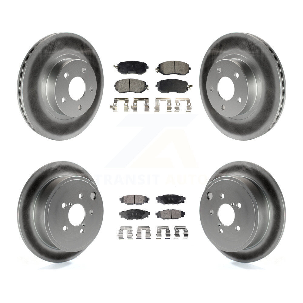 [Avant + Arrière] Kit de disque (revêtu) et plaquette (semi-métallique) de frein pour 2011 Subaru Impreza Outback Sport 2.5i Premium KGF-100773