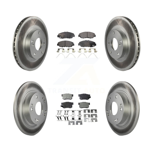 [Avant + Arrière] Kit de disque (revêtu) et plaquette (semi-métallique) de frein pour 2014-2015 Honda Civic Touring KGF-100784
