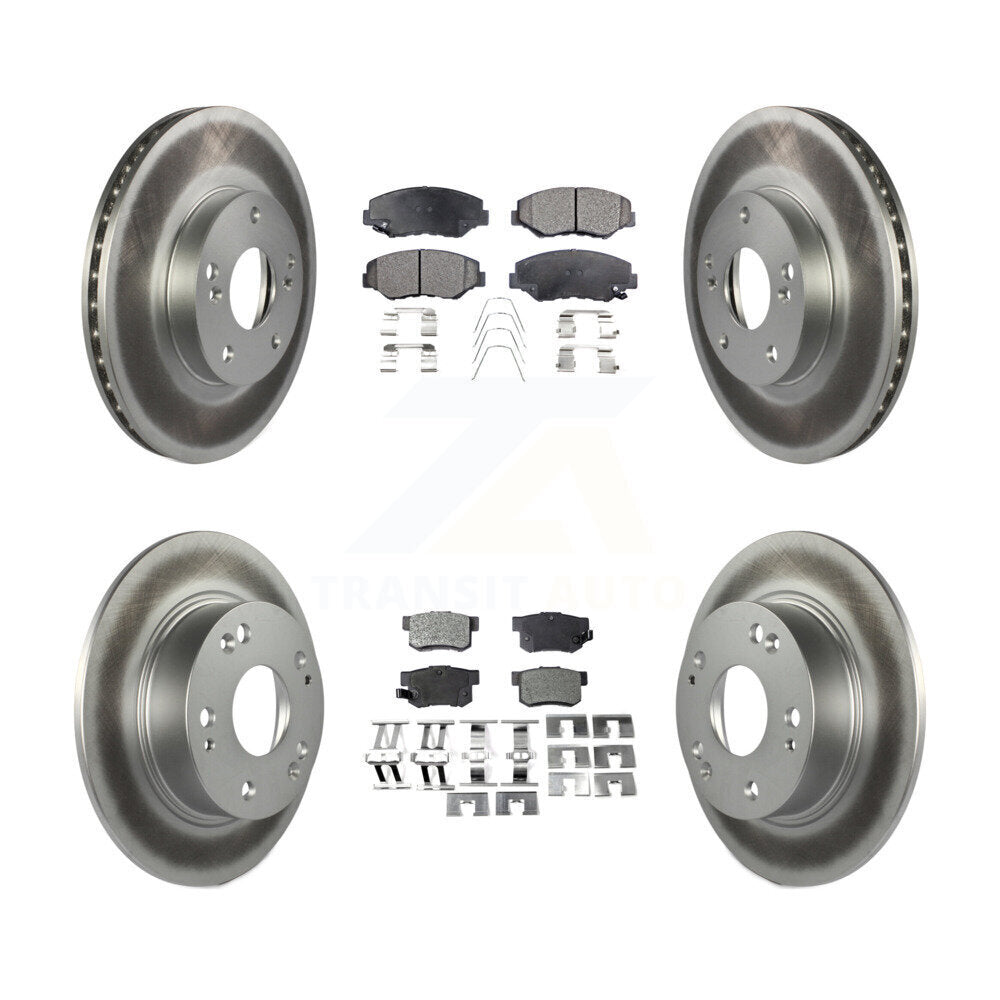 [Avant + Arrière] Kit de disque (revêtu) et plaquette (semi-métallique) de frein pour 2003-2007 Honda Accord 2.4L Excluding Vehicles Built Canadian Market KGF-100787