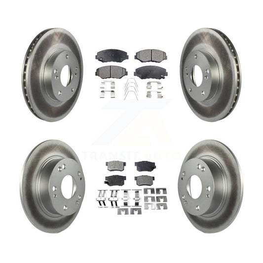 [Avant + Arrière] Kit de disque (revêtu) et plaquette (semi-métallique) de frein pour 2003-2007 Honda Accord 2.4L Excluding Vehicles Built Canadian Market KGF-100787