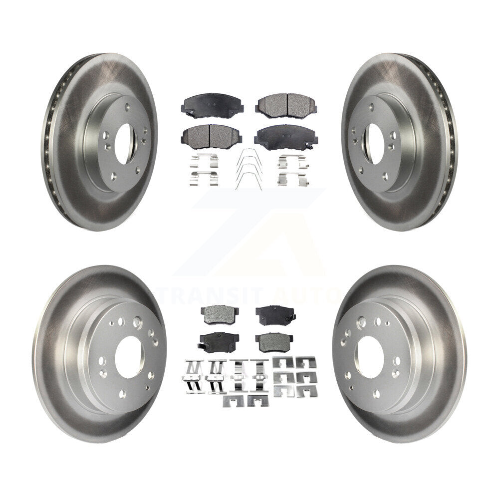 [Avant + Arrière] Kit de disque (revêtu) et plaquette (semi-métallique) de frein pour 2003-2011 Honda Element KGF-100788