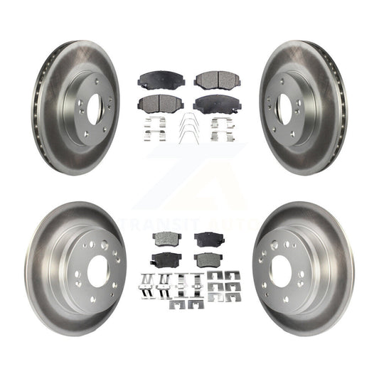 [Avant + Arrière] Kit de disque (revêtu) et plaquette (semi-métallique) de frein pour 2003-2011 Honda Element KGF-100788