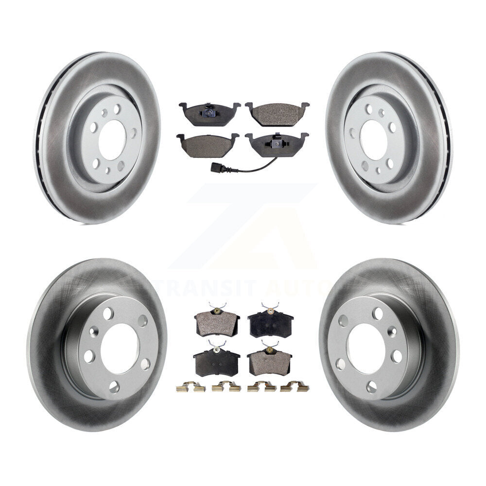 [Avant + Arrière] Kit de disque (revêtu) et plaquette (semi-métallique) de frein pour Volkswagen Beetle Jetta Golf City KGF-100798