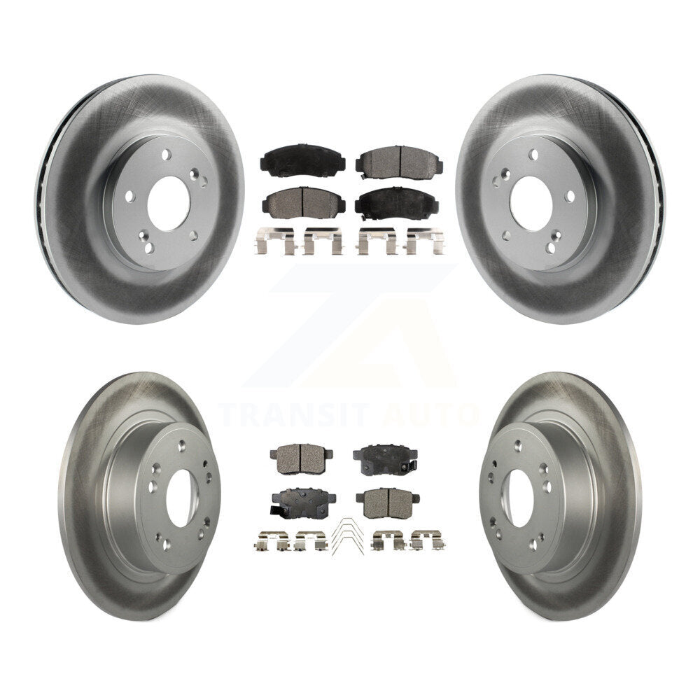 [Avant + Arrière] Kit de disque (revêtu) et plaquette (semi-métallique) de frein pour Honda Accord Acura TSX KGF-100804