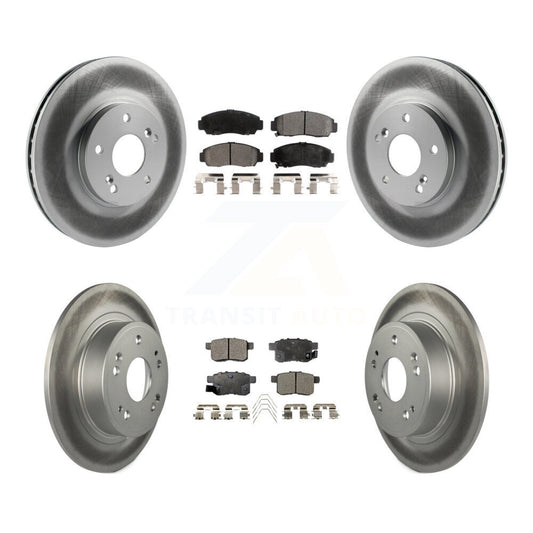 [Avant + Arrière] Kit de disque (revêtu) et plaquette (semi-métallique) de frein pour Honda Accord Acura TSX KGF-100804