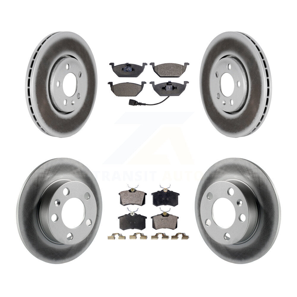 [Avant + Arrière] Kit de disque (revêtu) et plaquette (semi-métallique) de frein pour 2000-2001 Volkswagen Golf 2.0L avec 288mm Diameter Rotor KGF-100810