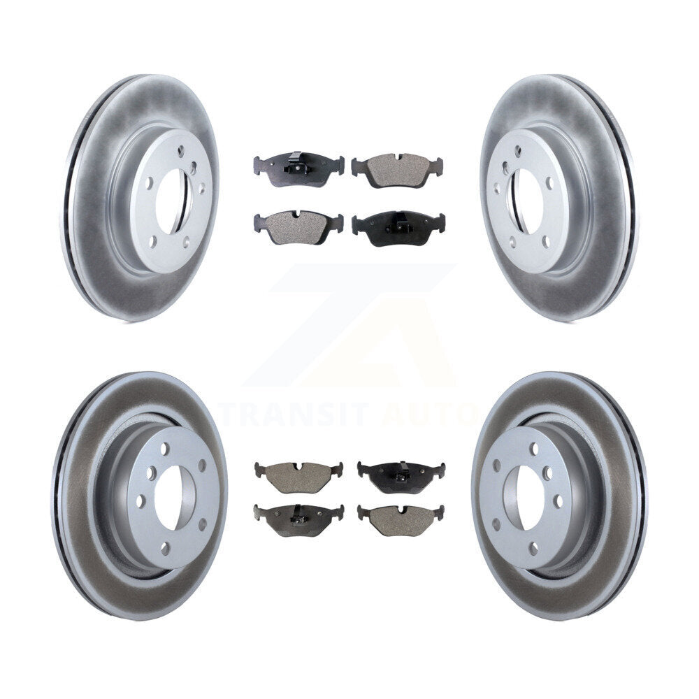 [Avant + Arrière] Kit de disque (revêtu) et plaquette (semi-métallique) de frein pour BMW 325i 325Ci 323i 328i 323Ci 328Ci KGF-100817