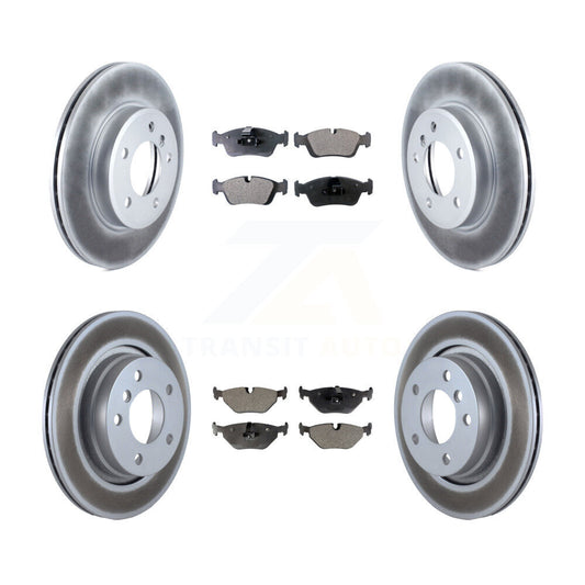 [Avant + Arrière] Kit de disque (revêtu) et plaquette (semi-métallique) de frein pour BMW 325i 325Ci 323i 328i 323Ci 328Ci KGF-100817