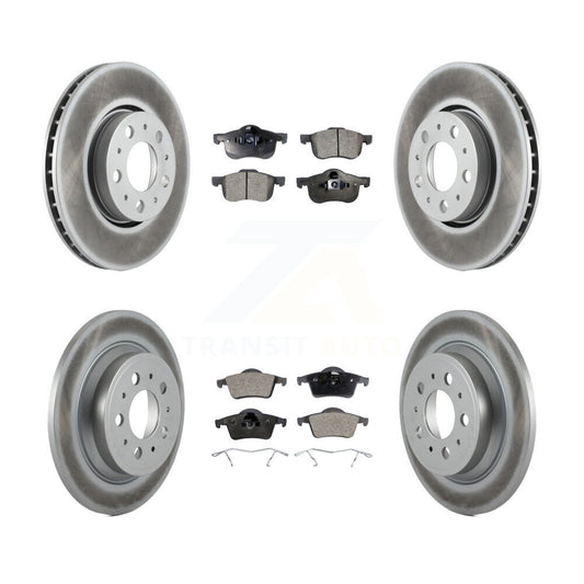[Avant + Arrière] Kit de disque (revêtu) et plaquette (semi-métallique) de frein pour Volvo S60 V70 XC70 S80 KGF-100819