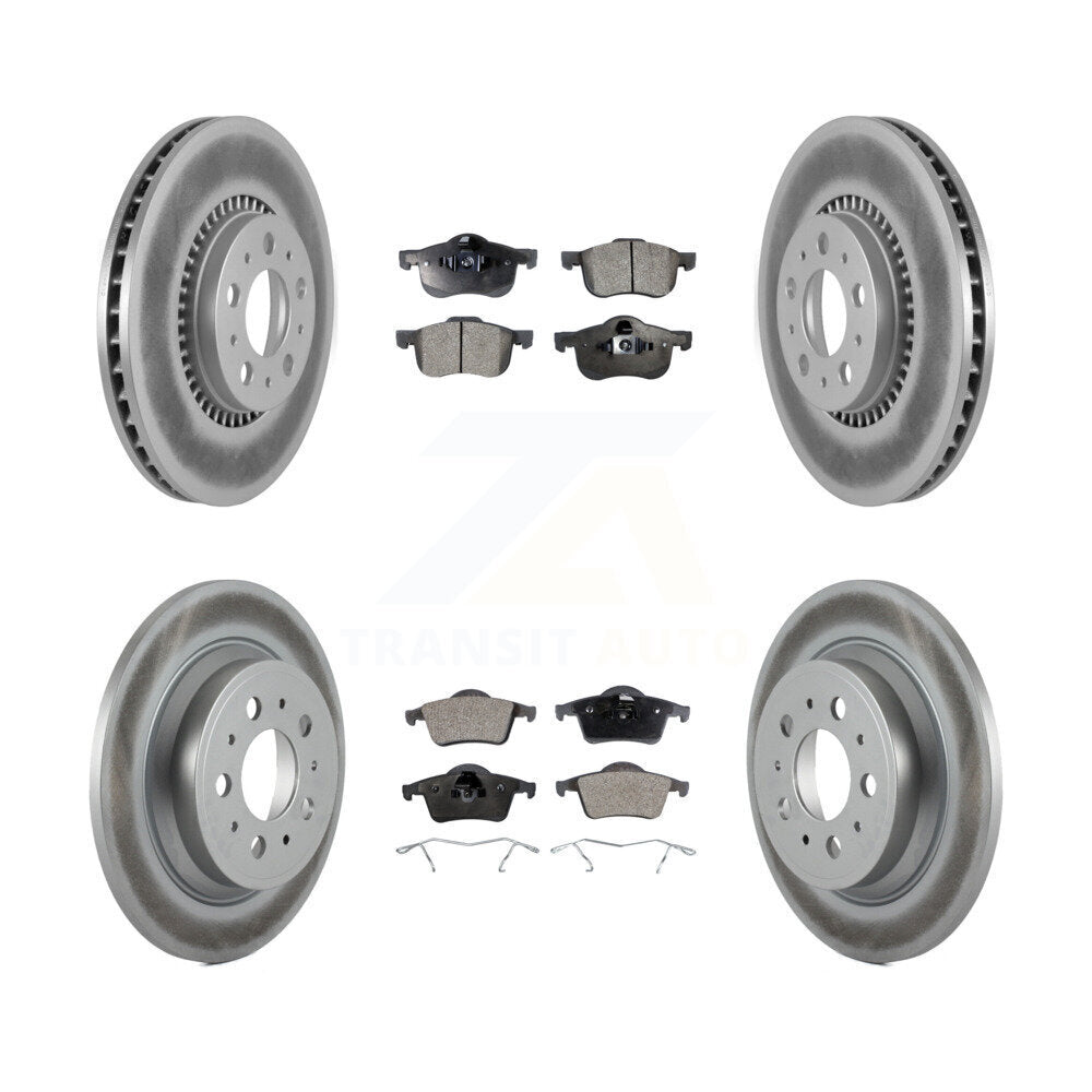 [Avant + Arrière] Kit de disque (revêtu) et plaquette (semi-métallique) de frein pour Volvo S60 V70 XC70 S80 KGF-100820