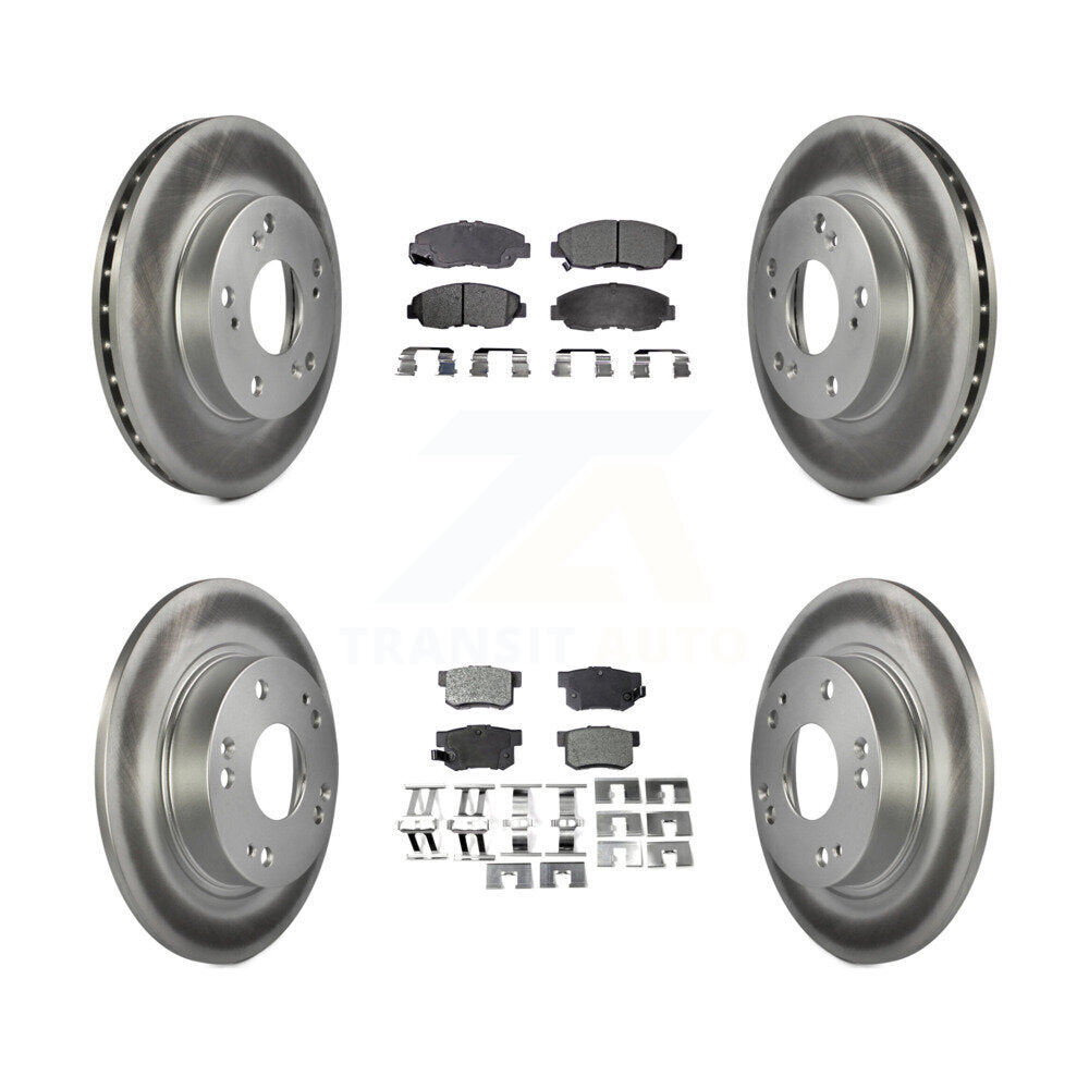 [Avant + Arrière] Kit de disque (revêtu) et plaquette (semi-métallique) de frein pour Honda Civic KGF-100823