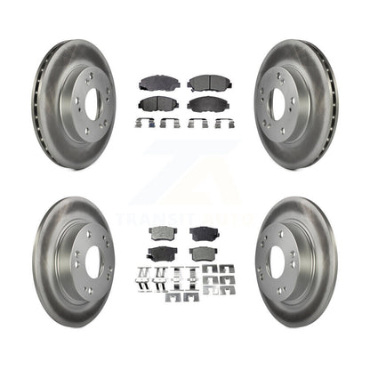 [Avant + Arrière] Kit de disque (revêtu) et plaquette (semi-métallique) de frein pour Honda Civic KGF-100823