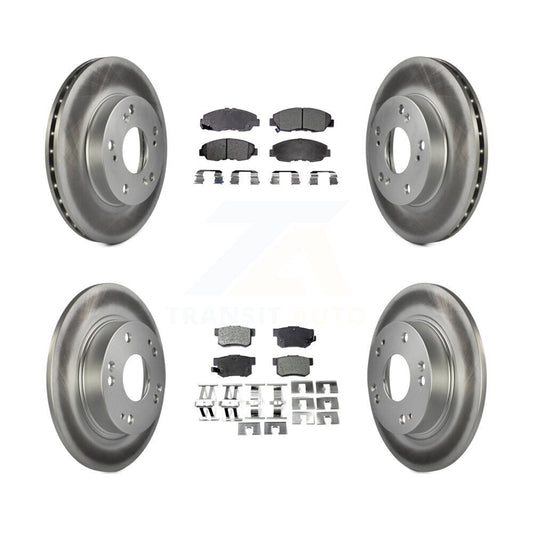 [Avant + Arrière] Kit de disque (revêtu) et plaquette (semi-métallique) de frein pour Honda Civic KGF-100823