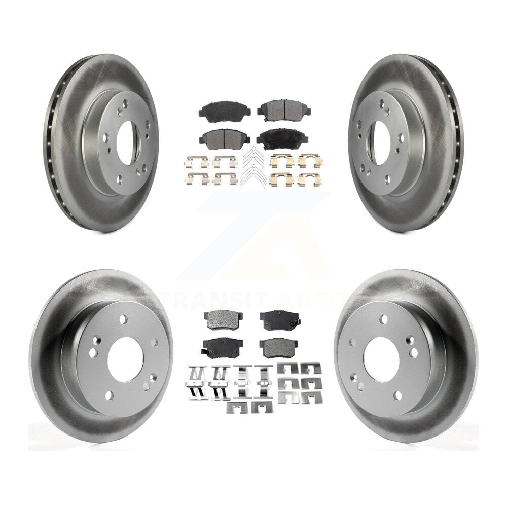 [Avant + Arrière] Kit de disque (revêtu) et plaquette (semi-métallique) de frein pour Honda Civic Acura RSX KGF-100824