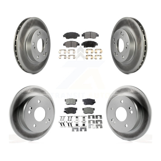 [Avant + Arrière] Kit de disque (revêtu) et plaquette (semi-métallique) de frein pour Honda Civic Acura RSX KGF-100824
