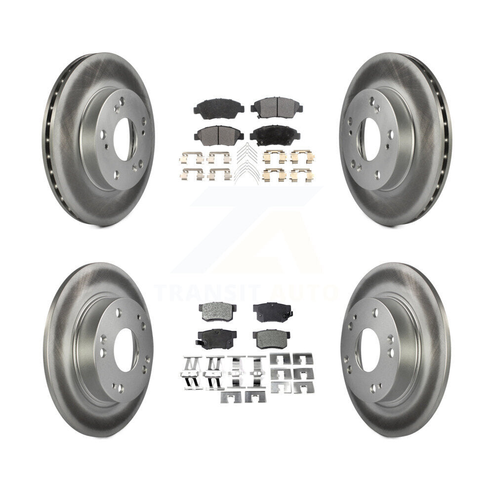 [Avant + Arrière] Kit de disque (revêtu) et plaquette (semi-métallique) de frein pour Honda Civic KGF-100825