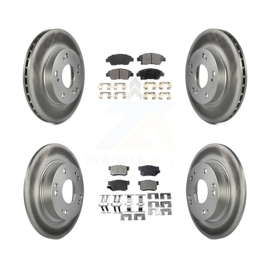 [Avant + Arrière] Kit de disque (revêtu) et plaquette (semi-métallique) de frein pour Honda Civic KGF-100825