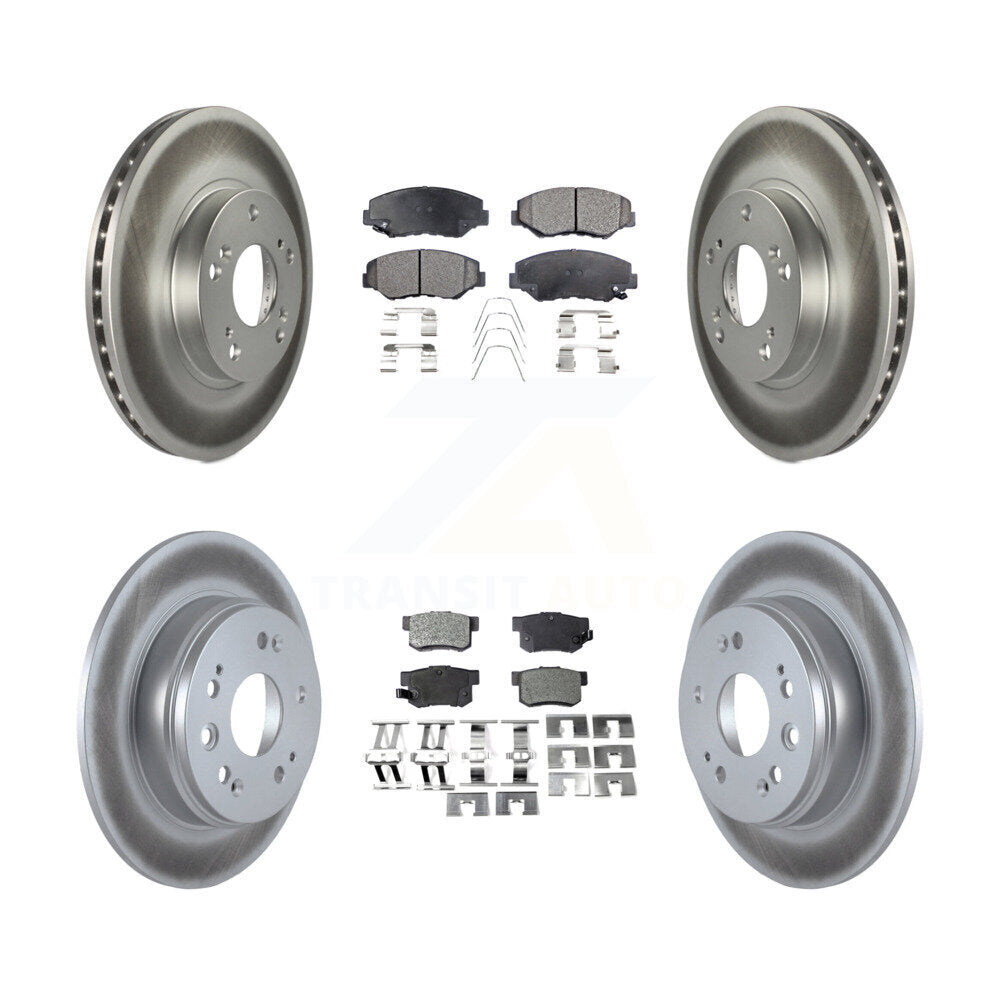 [Avant + Arrière] Kit de disque (revêtu) et plaquette (semi-métallique) de frein pour 2002-2004 Honda CR-V KGF-100827