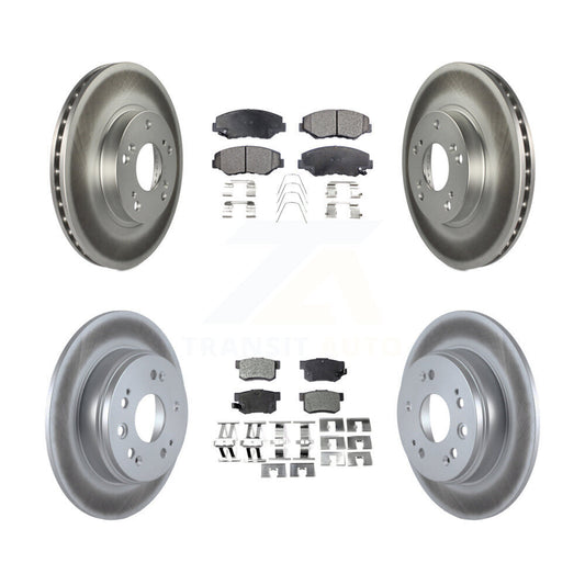 [Avant + Arrière] Kit de disque (revêtu) et plaquette (semi-métallique) de frein pour 2002-2004 Honda CR-V KGF-100827