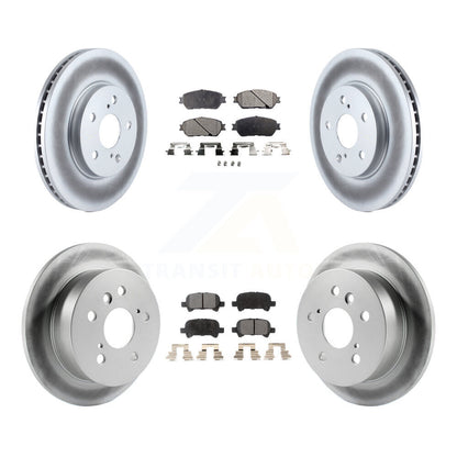 [Avant + Arrière] Kit de disque (revêtu) et plaquette (semi-métallique) de frein pour Toyota Camry Avalon Solara KGF-100830