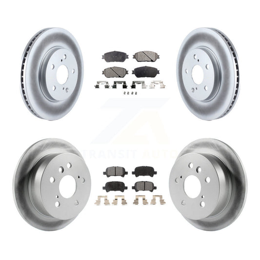 [Avant + Arrière] Kit de disque (revêtu) et plaquette (semi-métallique) de frein pour Toyota Camry Avalon Solara KGF-100830
