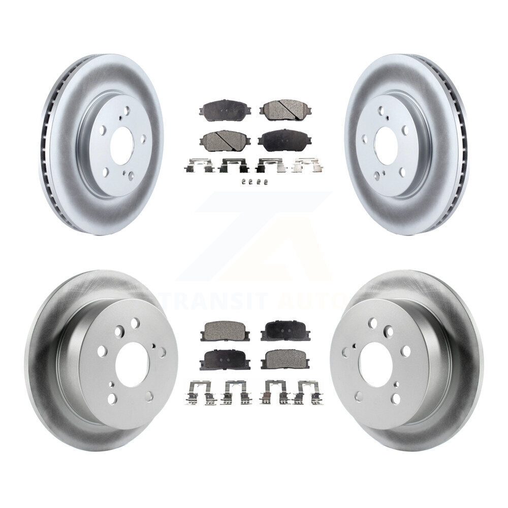 [Avant + Arrière] Kit de disque (revêtu) et plaquette (semi-métallique) de frein pour Toyota Camry Lexus ES300 KGF-100831