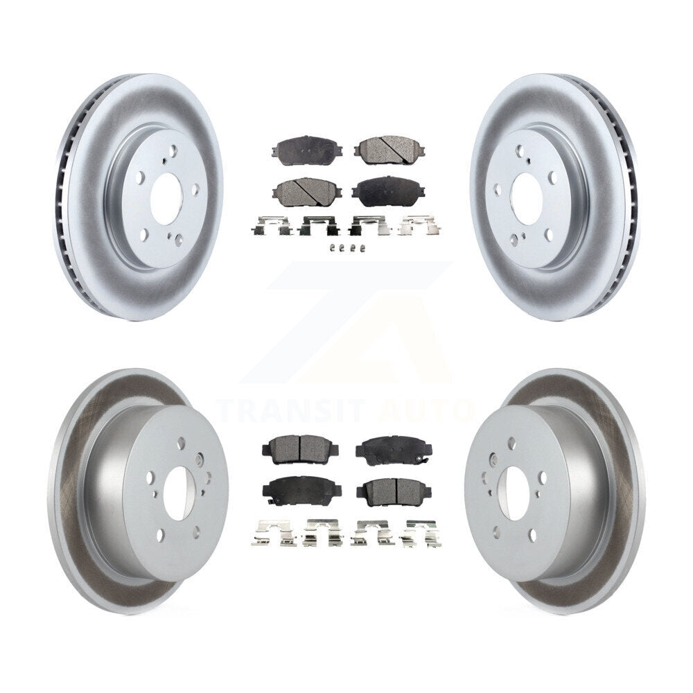 [Avant + Arrière] Kit de disque (revêtu) et plaquette (semi-métallique) de frein pour 2004-2010 Toyota Sienna KGF-100832