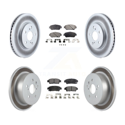 [Avant + Arrière] Kit de disque (revêtu) et plaquette (semi-métallique) de frein pour 2004-2010 Toyota Sienna KGF-100832