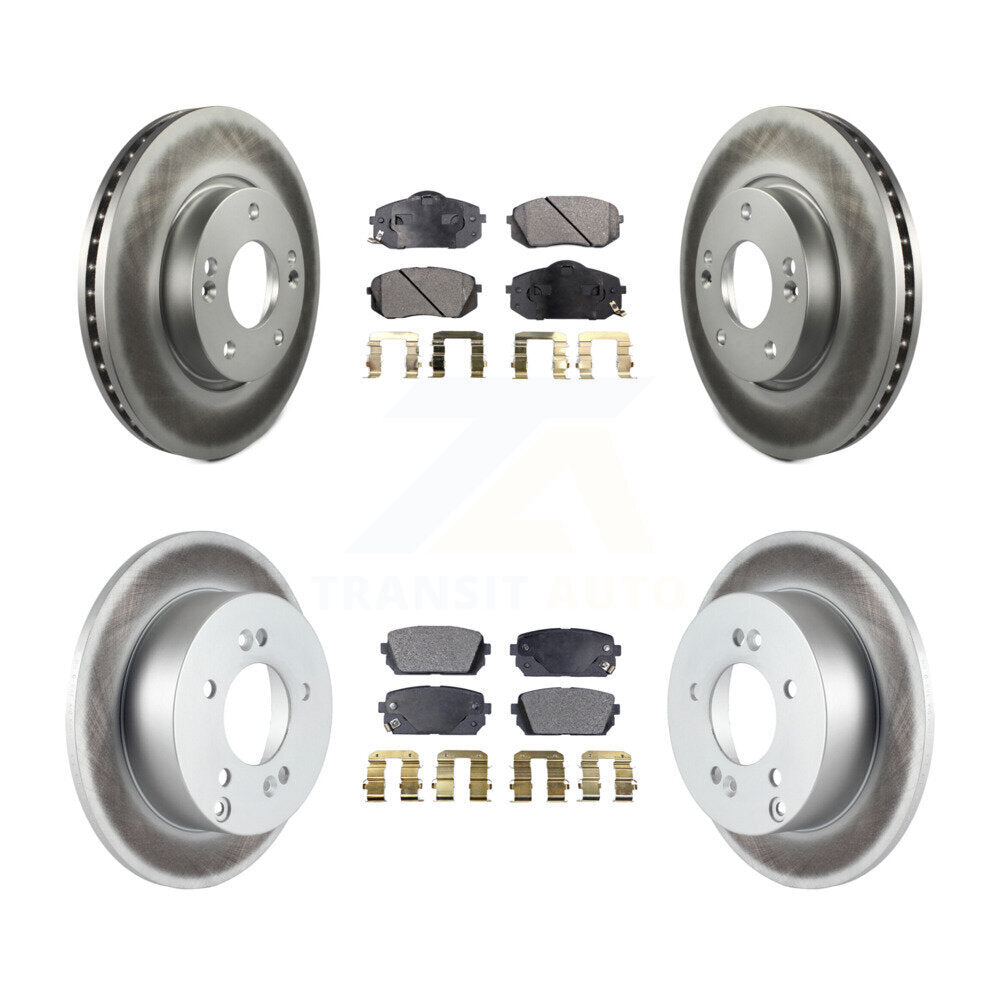 [Avant + Arrière] Kit de disque (revêtu) et plaquette (semi-métallique) de frein pour 2010-2012 Kia Rondo KGF-100833