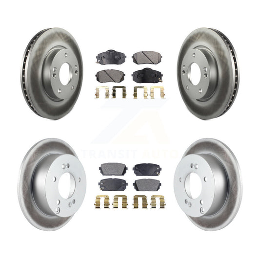 [Avant + Arrière] Kit de disque (revêtu) et plaquette (semi-métallique) de frein pour 2010-2012 Kia Rondo KGF-100833